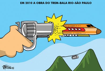 Charge de J.Bosco, Trem bala Rio - São Paulo